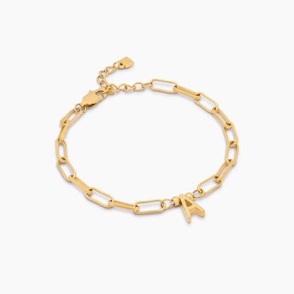 Paperclip Initial Charm Bracelet