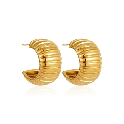 Chunky Ribbed Croissant Hoops
