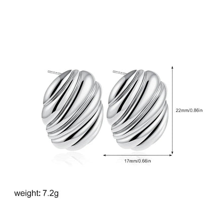 Vintage Stainless Steel Round Oval