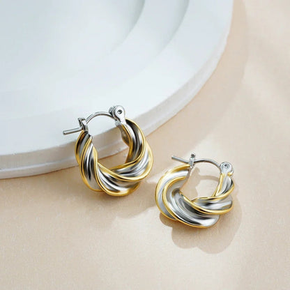 Two-Tone Twisted Hoops