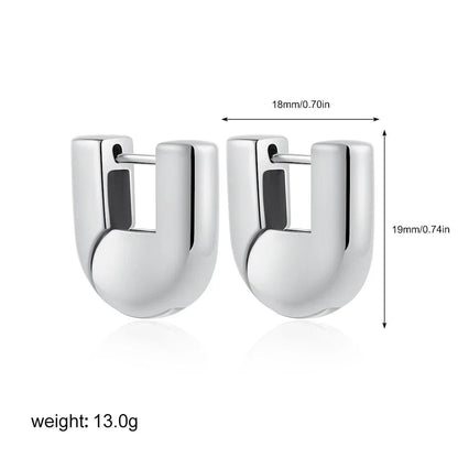 U-shaped hoop earrings
